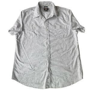 Lee Men’s Short Sleeve Button Down Shirt size L, Gray, Stretch & Regular Fit